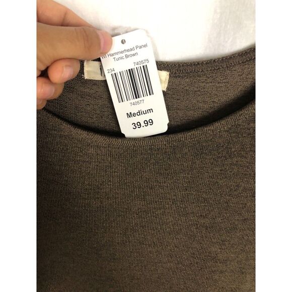 New Indigo Soul‎ Brown Knit tunic sweater Size M Sleeve Decoration. - Picture 6 of 7